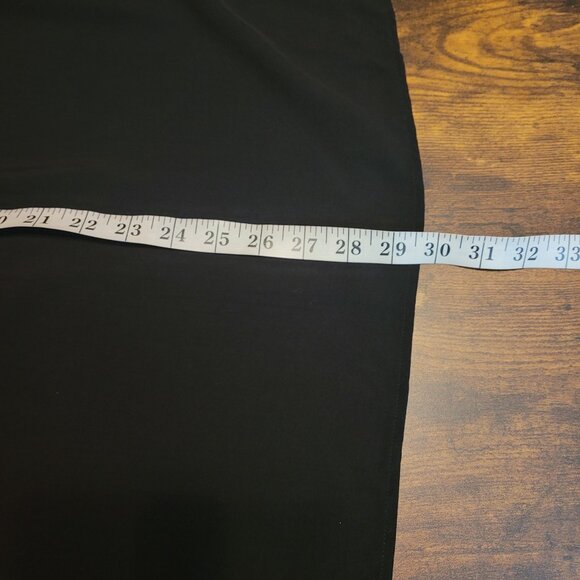 CJ Banks Top 2X Gauzy Braided Detail Tassel Tie Notched Neck Pleated Black NWT - Picture 7 of 7